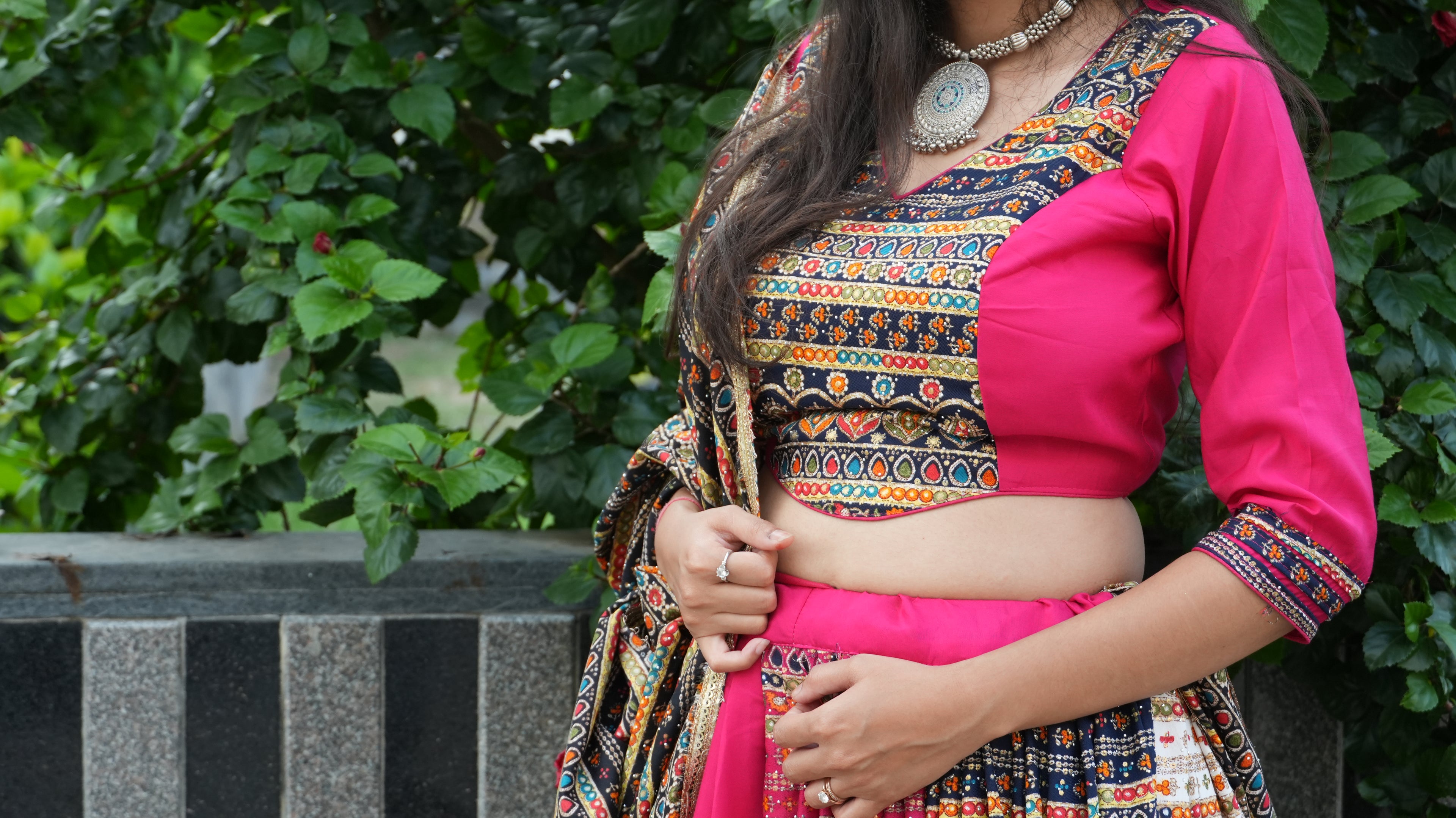 Pink Multicolor Chaniya Choli - Set of 3