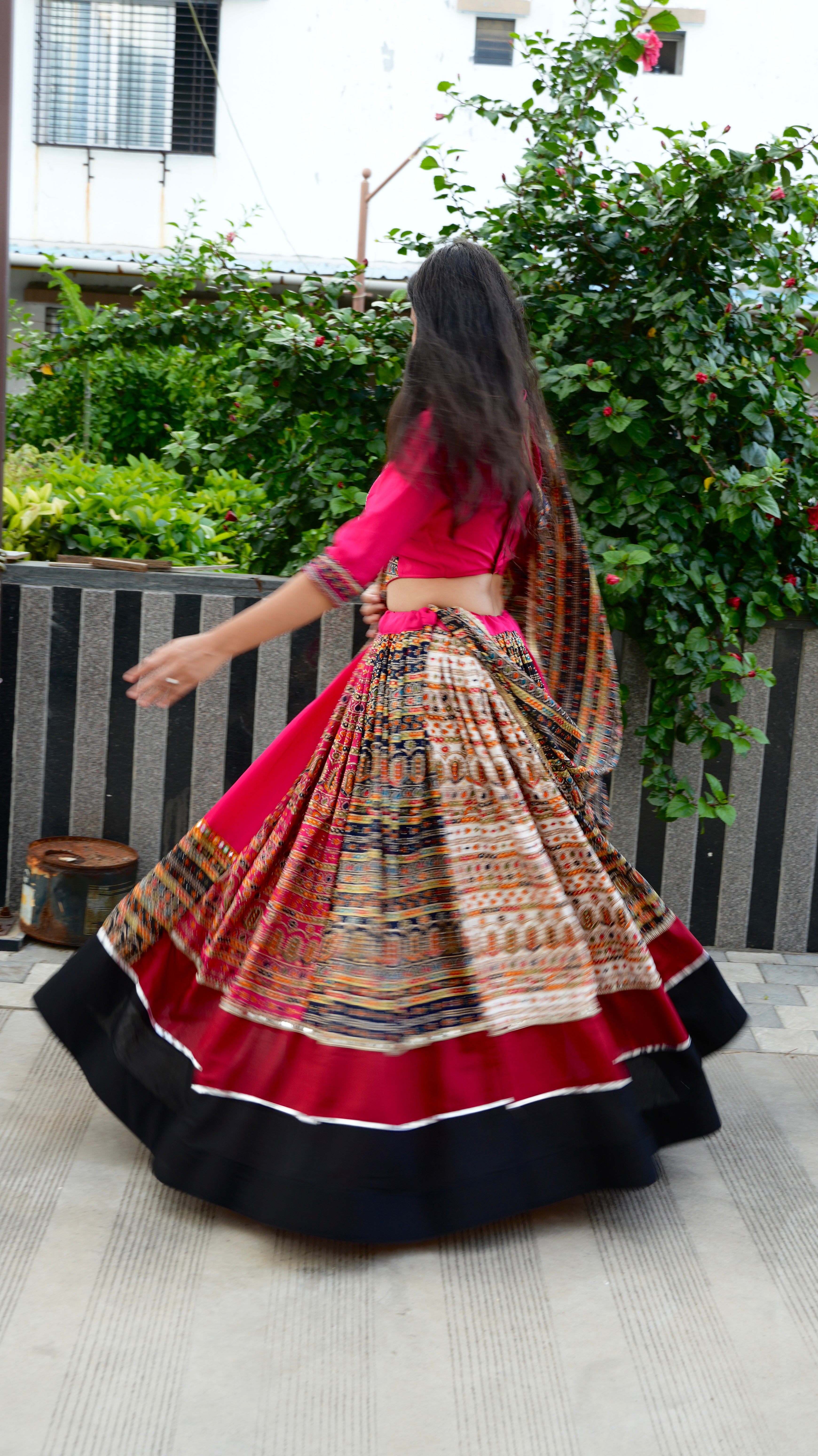 Pink Multicolor Chaniya Choli - Set of 3