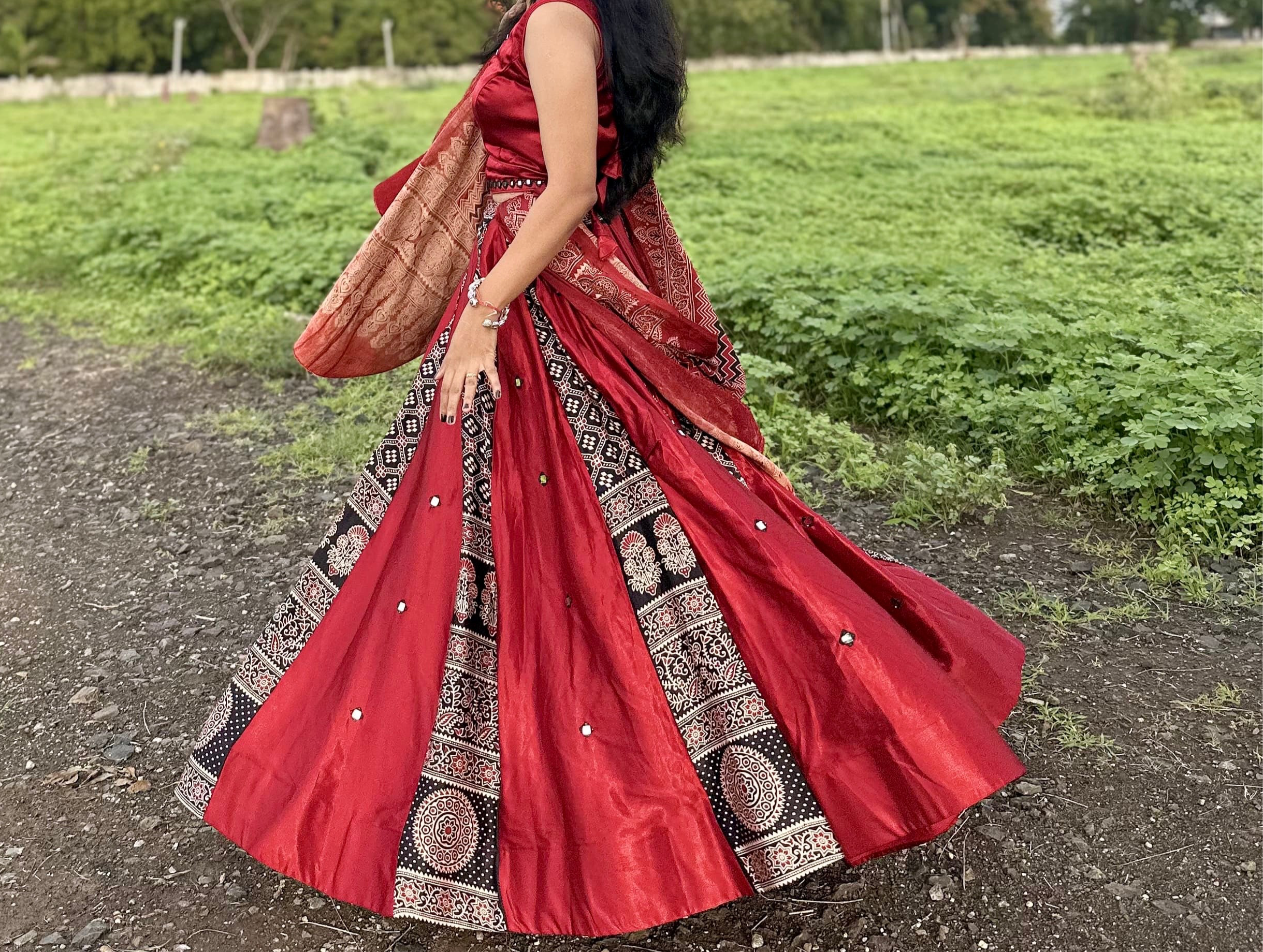 Mashroom Ajarkh silk -set of 3