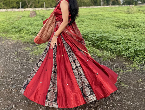 Mashroom Ajarkh silk -set of 3