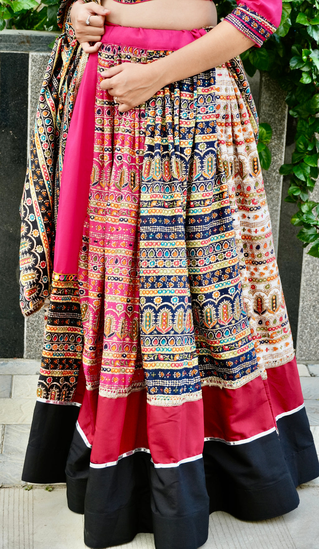 Pink Multicolor Chaniya Choli - Set of 3