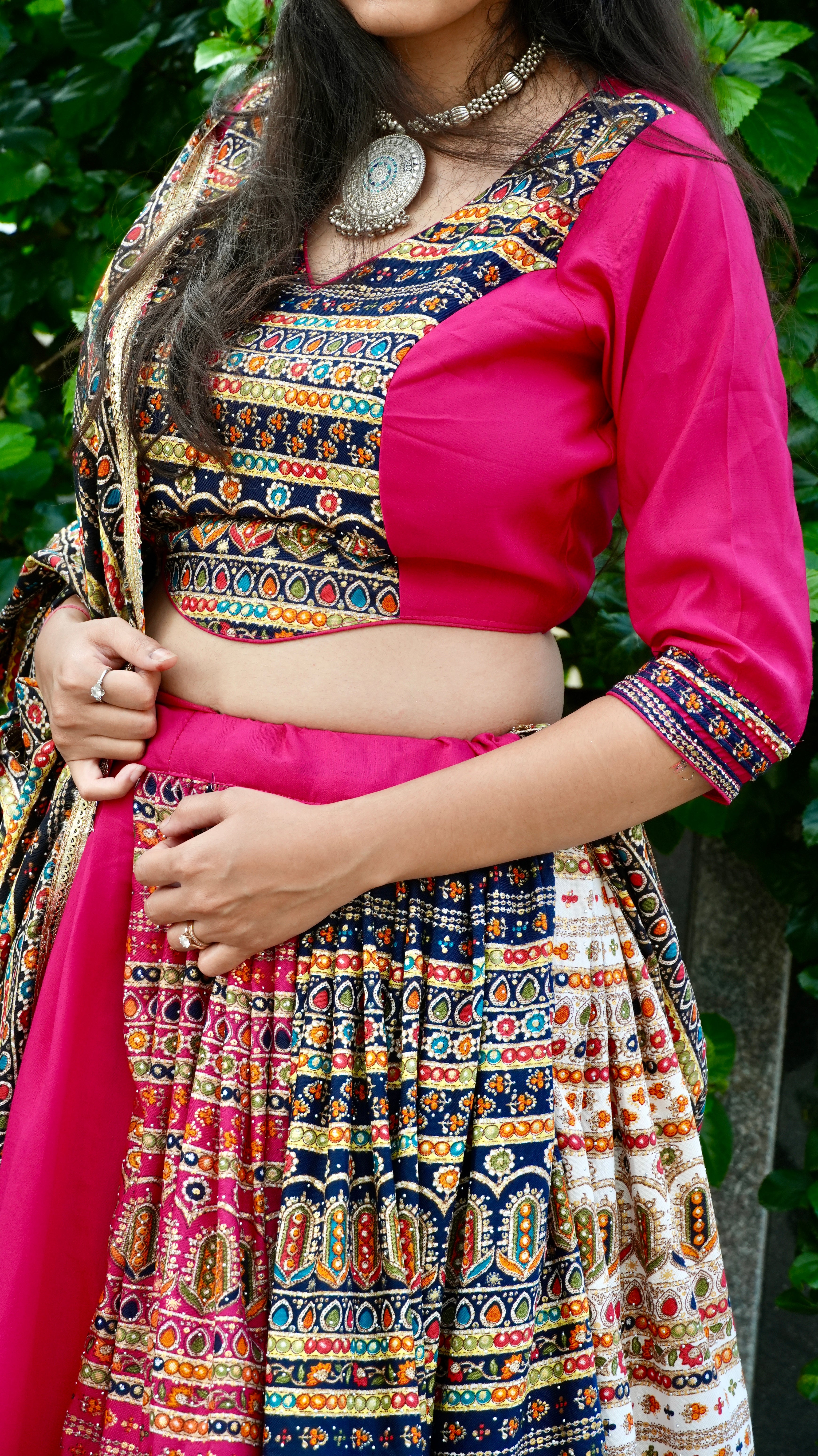 Pink Multicolor Chaniya Choli - Set of 3