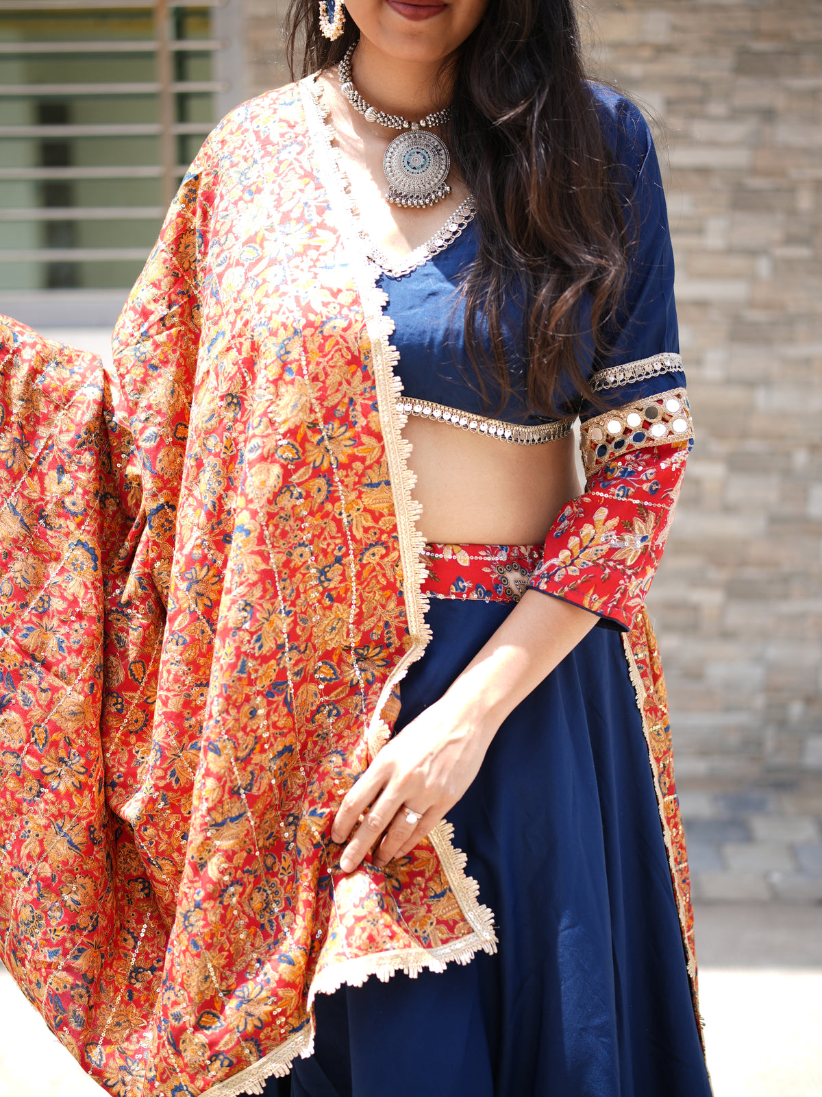 Navy Blue Chaniya Choli - Set  of 3