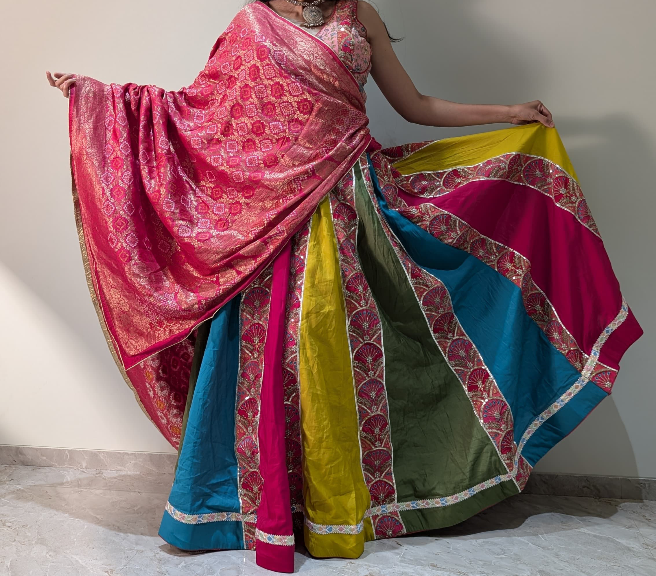 Vintage multicolor chaniya choli -set of 2